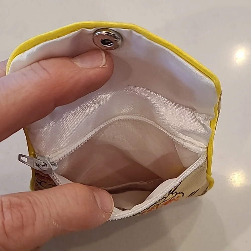 Silk Asian Floral Coin Jewelry Purse